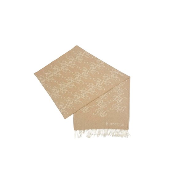 Burberry's 1990s 100% Cashmere Scarf Authentic Unisex Monogram - Picture 2 of 4
